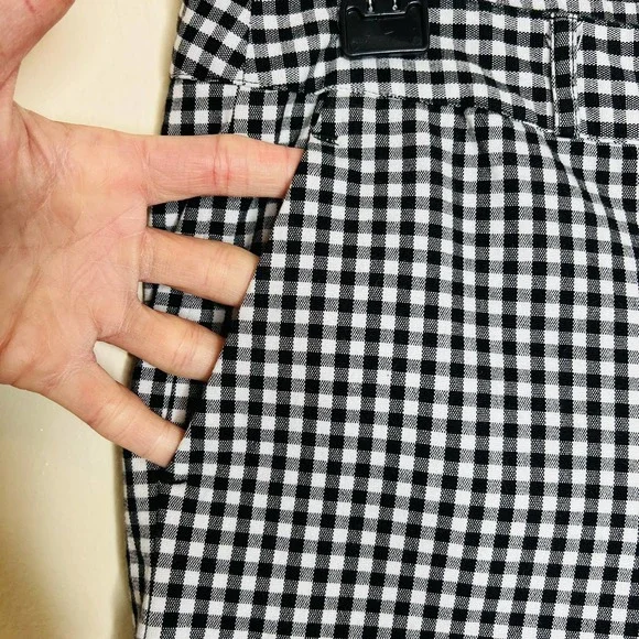 Michael Michael Kors Gingham Pants 8 Mid Rise Straight Leg Plaid Cropped Trouser - Picture 3 of 9